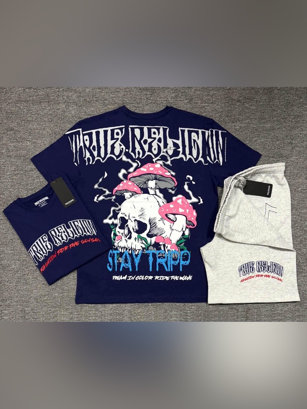 3X True Religion Shorts Set